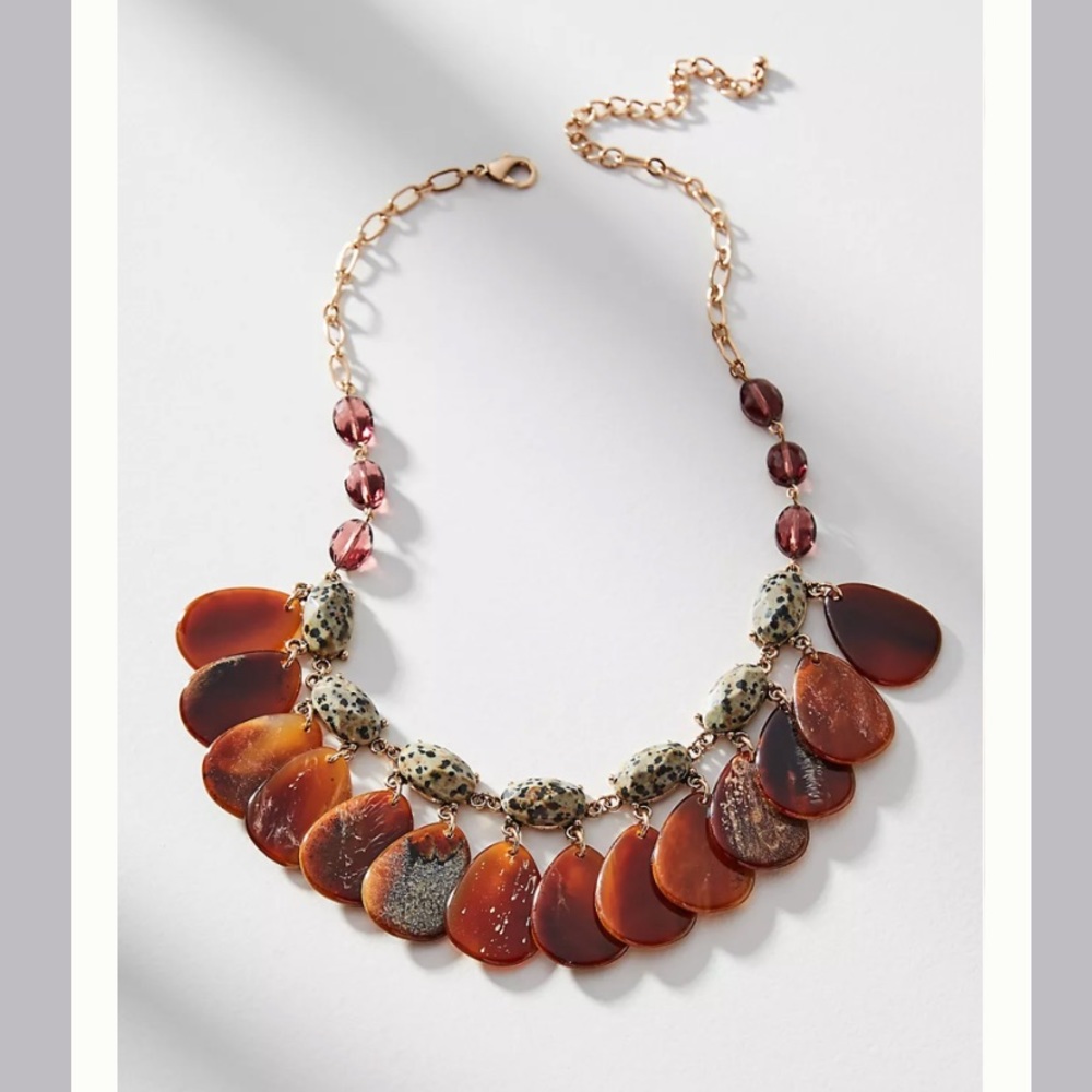 NWT ANTHROPOLOGIE FLUTTERING LEAVES BIB NECKLACE